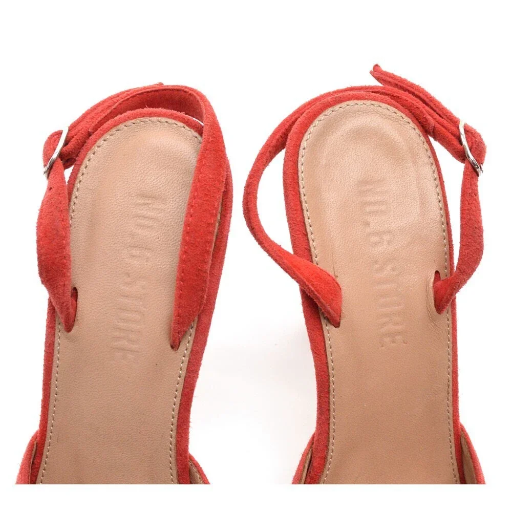 No. 6 Store Poppy Suede Pointed Toe Slingback Pumps 6 M